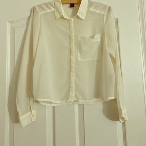 Cropped Cream Button Up